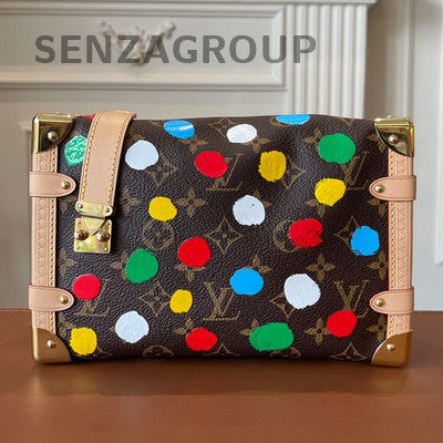 Louis Vuitton Monogram Yayoi Kusama Box Bag Brown Gold Classic Women