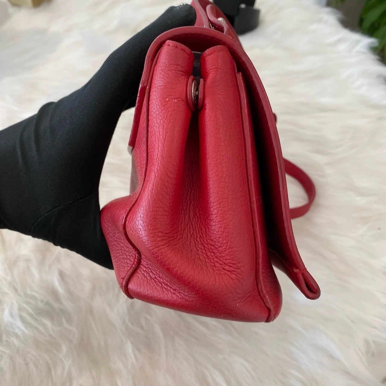 Louis Vuitton Lockme BB Leather Shoulder Bag Red Silver Women's Classic
