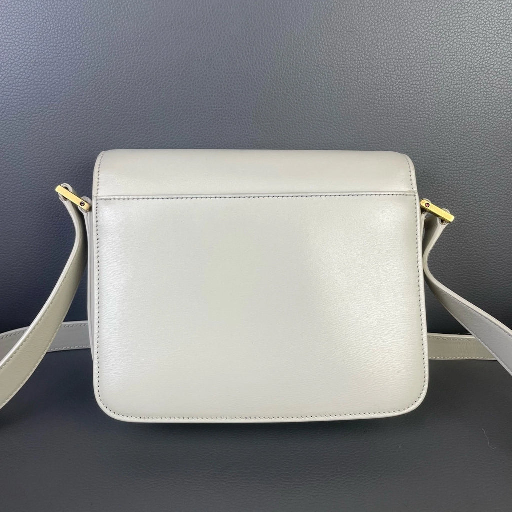 YSL Classic Calfskin Ivory White Shoulder Crossbody Bag For Women