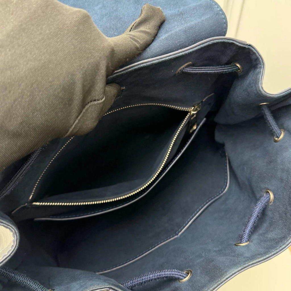 Louis Vuitton Christopher Epi Calfskin Blue Backpack Top Handle Bag