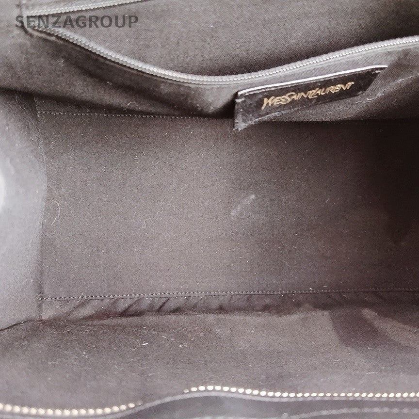Saint Laurent Y Cabas 2Way Top Handle Bag Crossbody Black Gold Women Classic