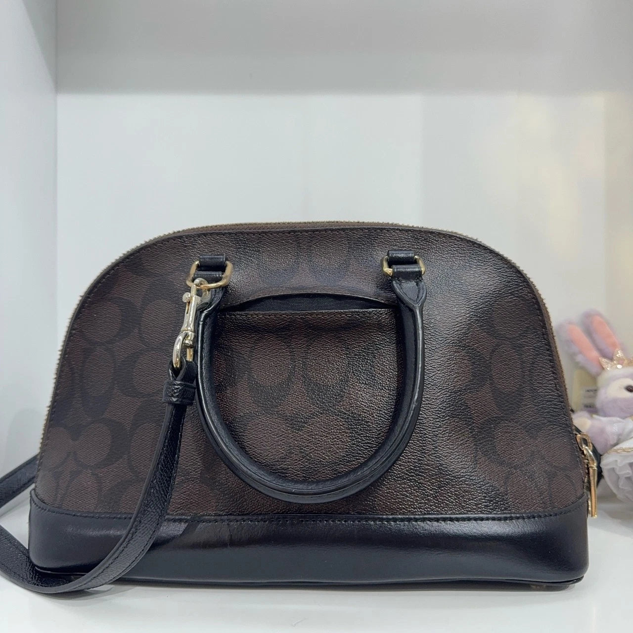Coach Brown Monogram Shell Shoulder Handbag Crossbody Bag For Women