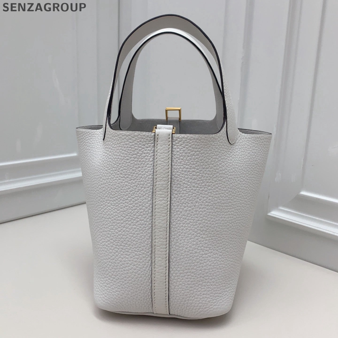 Hermes Picotin18 Top Handle Shoulder Bag White Gold Women Classic Fashion