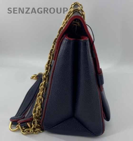 Louis Vuitton Vavin MM Monogram Chain Shoulder Bag Blue Red Gold Women Classic