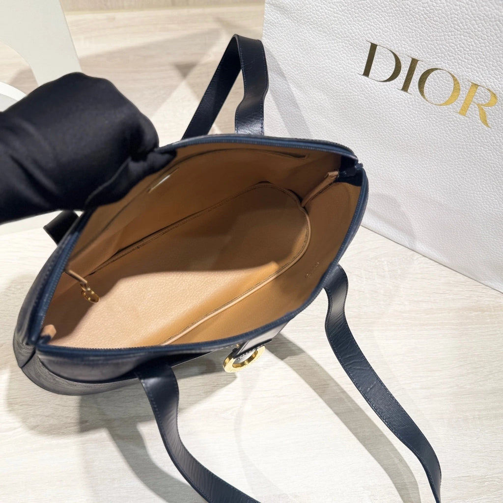 Dior Blue Embossed Shoulder Handbag For Women