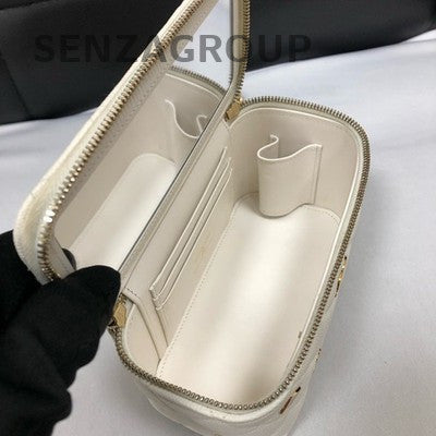 Chanel White Gold Calfskin Poker Card Box Bag Chain Shoulder Crossbody Women