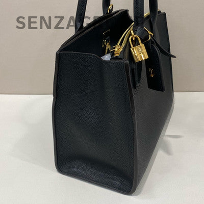 Louis Vuitton City Steamer Black Gold Leather Handbag Classic Women's