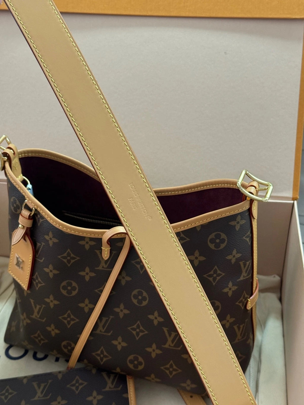 Louis Vuitton Carryall Canvas Tote Bag Excellent