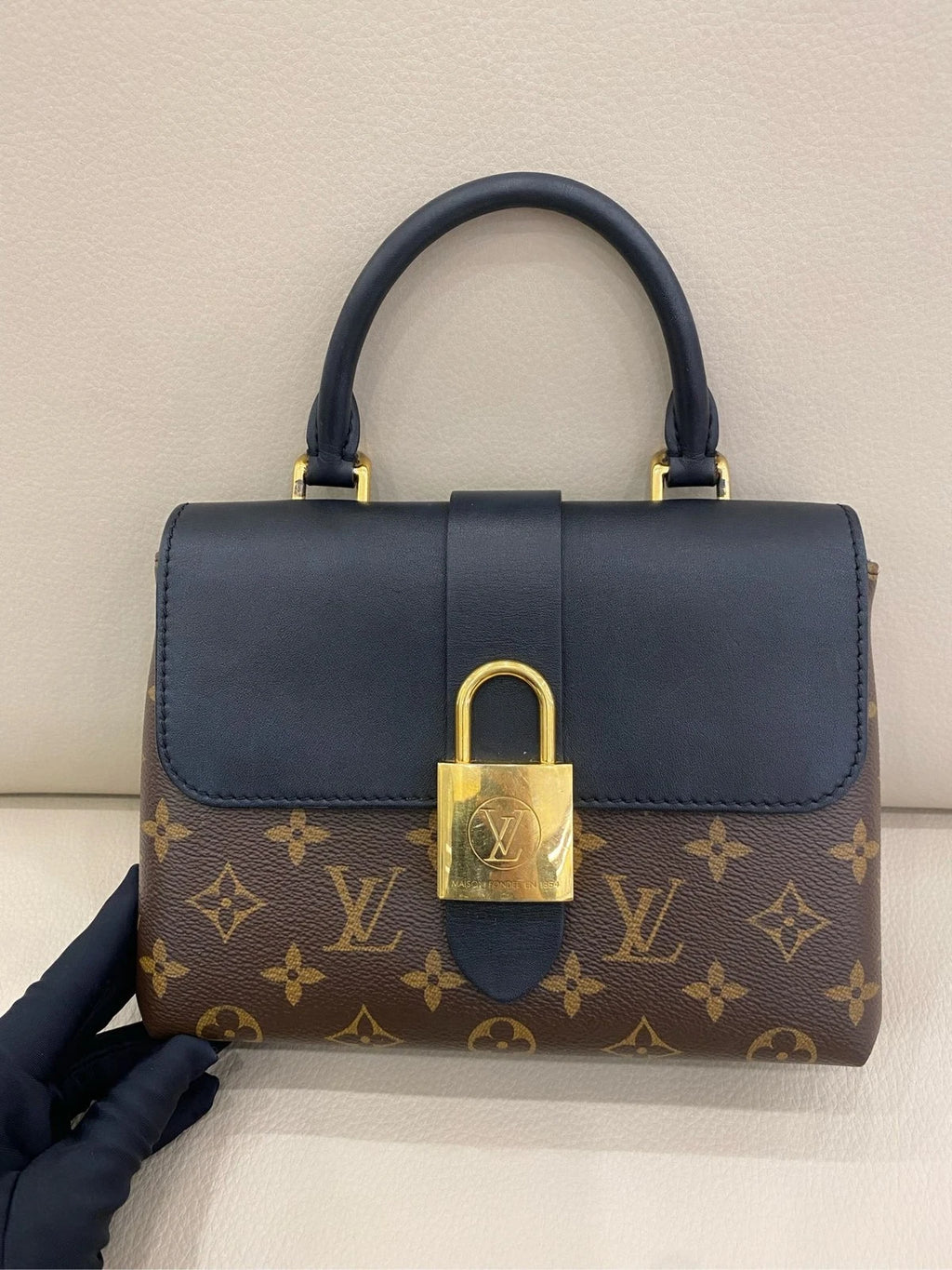 Louis Vuitton Locky BB Black Canvas Handbag Crossbody Bag Women