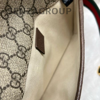 Gucci GG Supreme Belt Bag Brown Gold Buckle Women's Classic