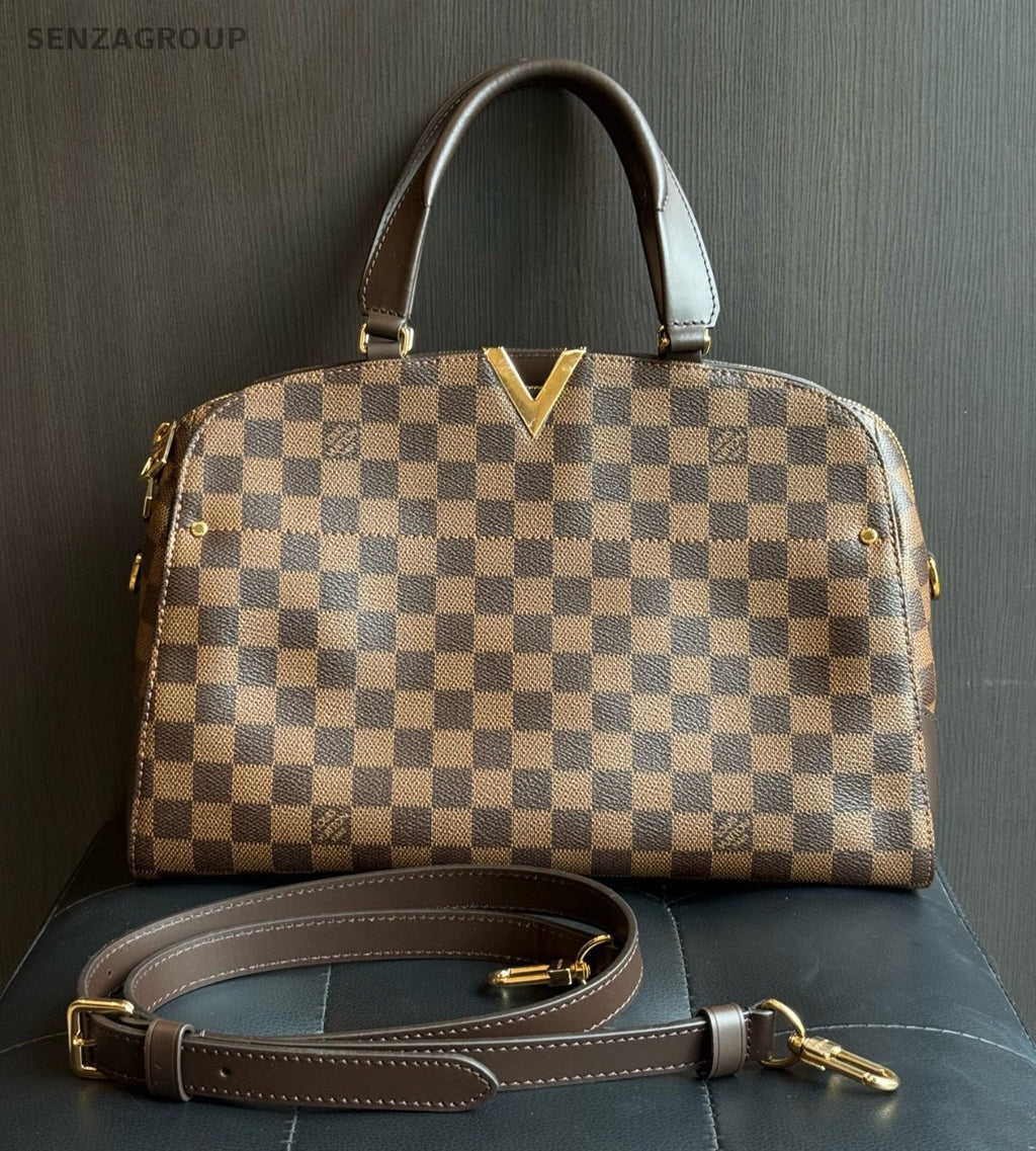 Louis Vuitton Kensington bowling Damier Ebene Top Handle 2way Shoulder Handbag