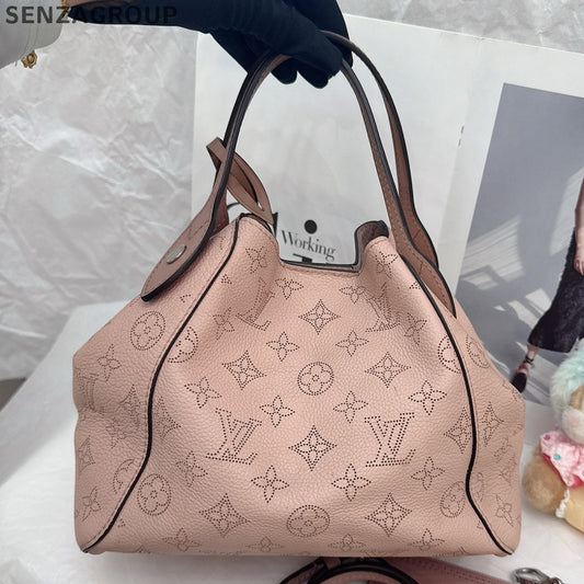 Louis Vuitton Hina Calfskin Tote Shoulder Bag Pink Silver Women's