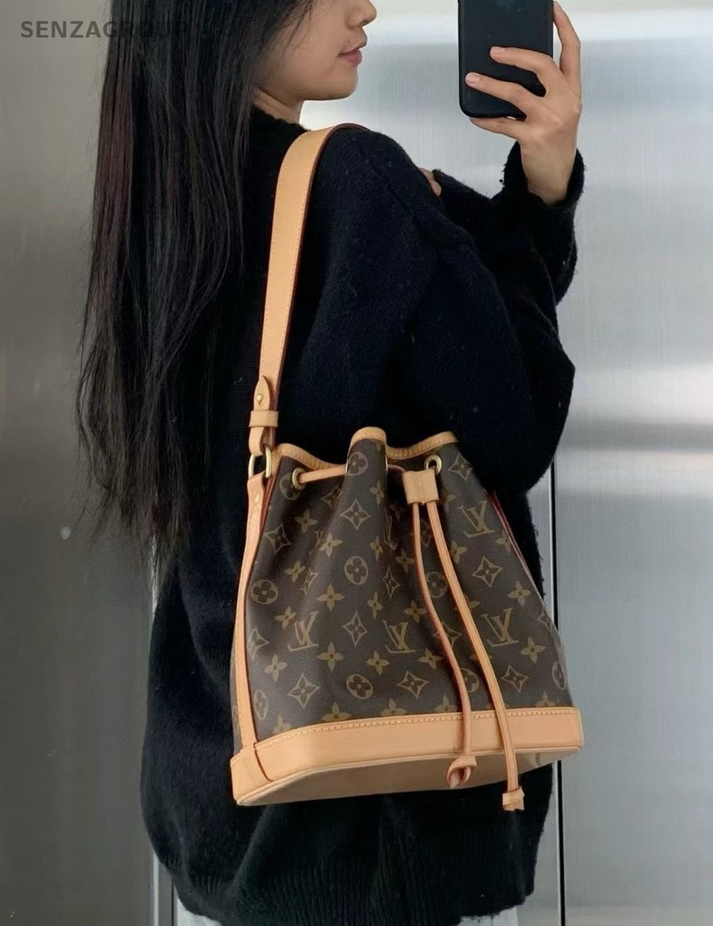 Louis Vuitton Noebb Monogram Shoulder Crossbody Bag Brown Women