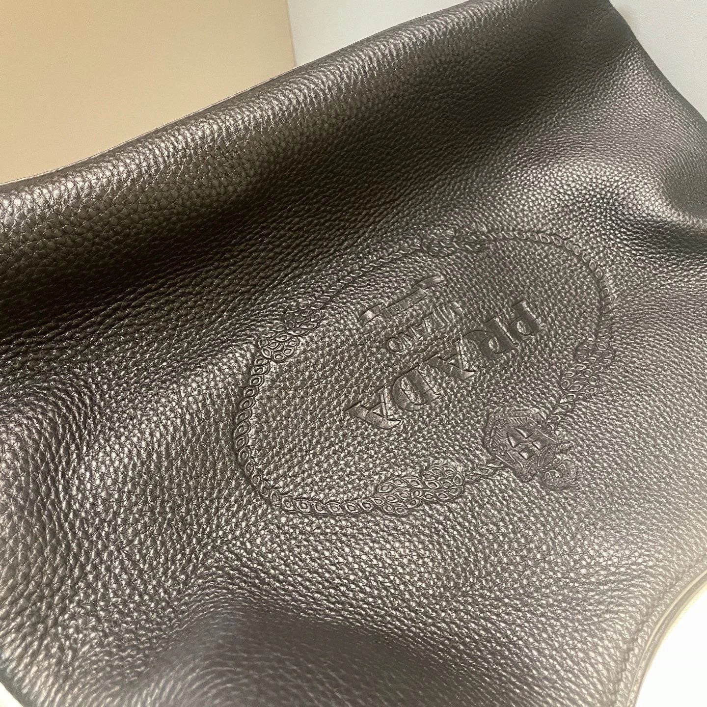 Prada Hobo Tote 2Way Top Handle Shoulder Bag Black Gold Used Women Classic