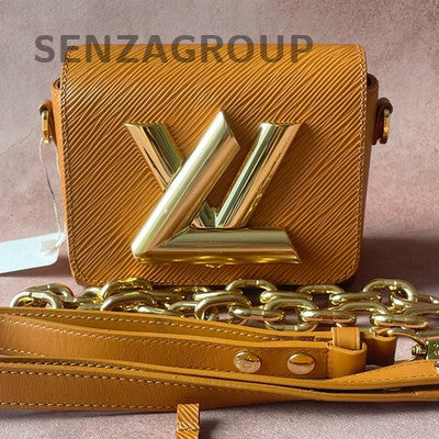 Louis Vuitton Twist Lock Epi Mini Chain Crossbody Bag Brown Women