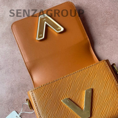 Louis Vuitton Twist Lock Epi Mini Chain Crossbody Bag Brown Women