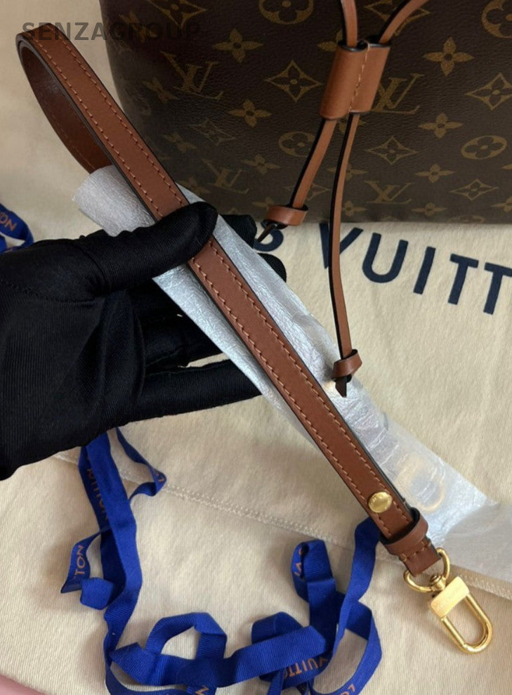 Louis Vuitton Monogram Bucket Shoulder Bag Brown Gold Used Women Classic