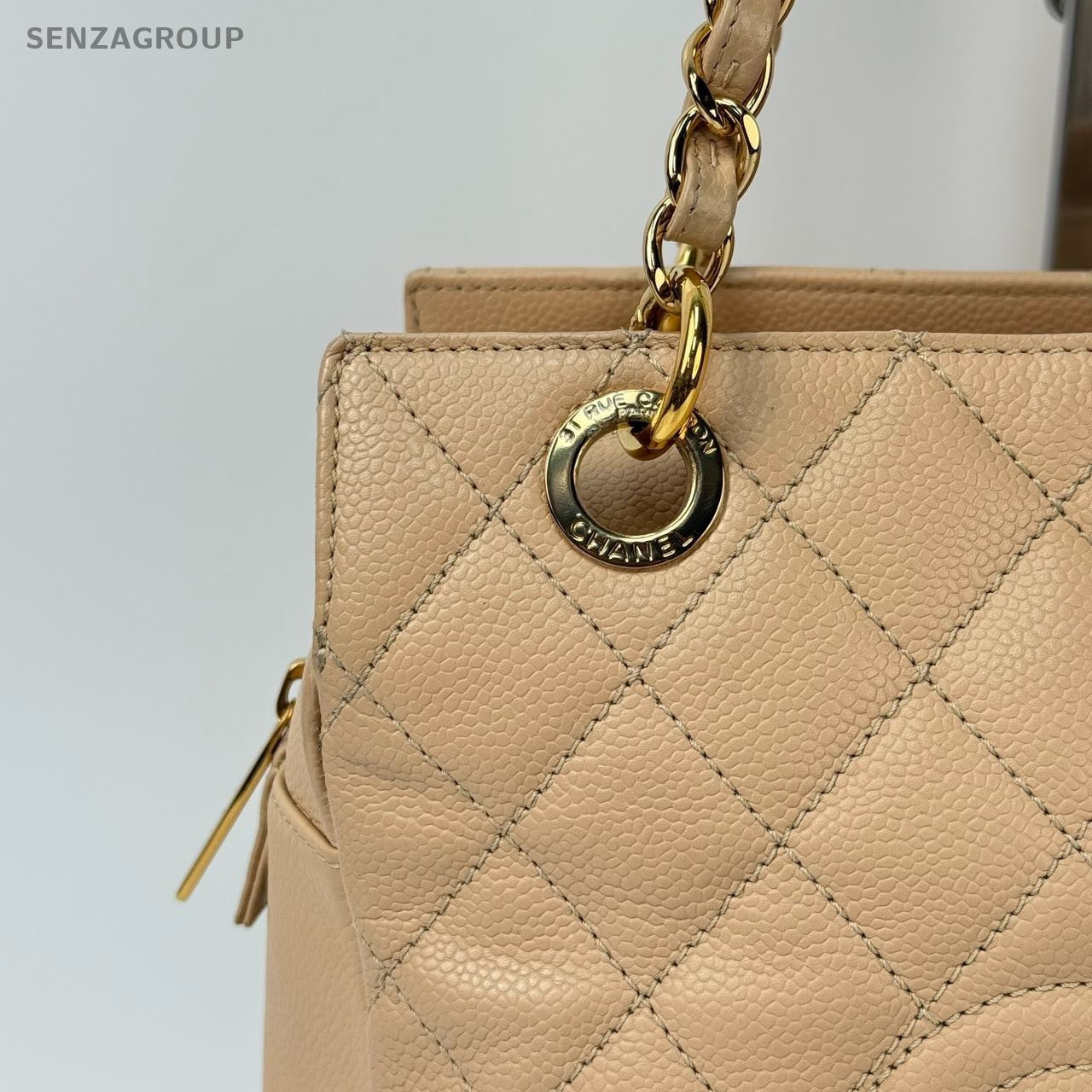 SJ0001 CHANEL PTT beige color leather
