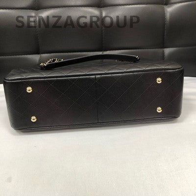 Chanel Black Gold Calfskin Chain Shoulder Bag - Women's Fashion Shopping Tote