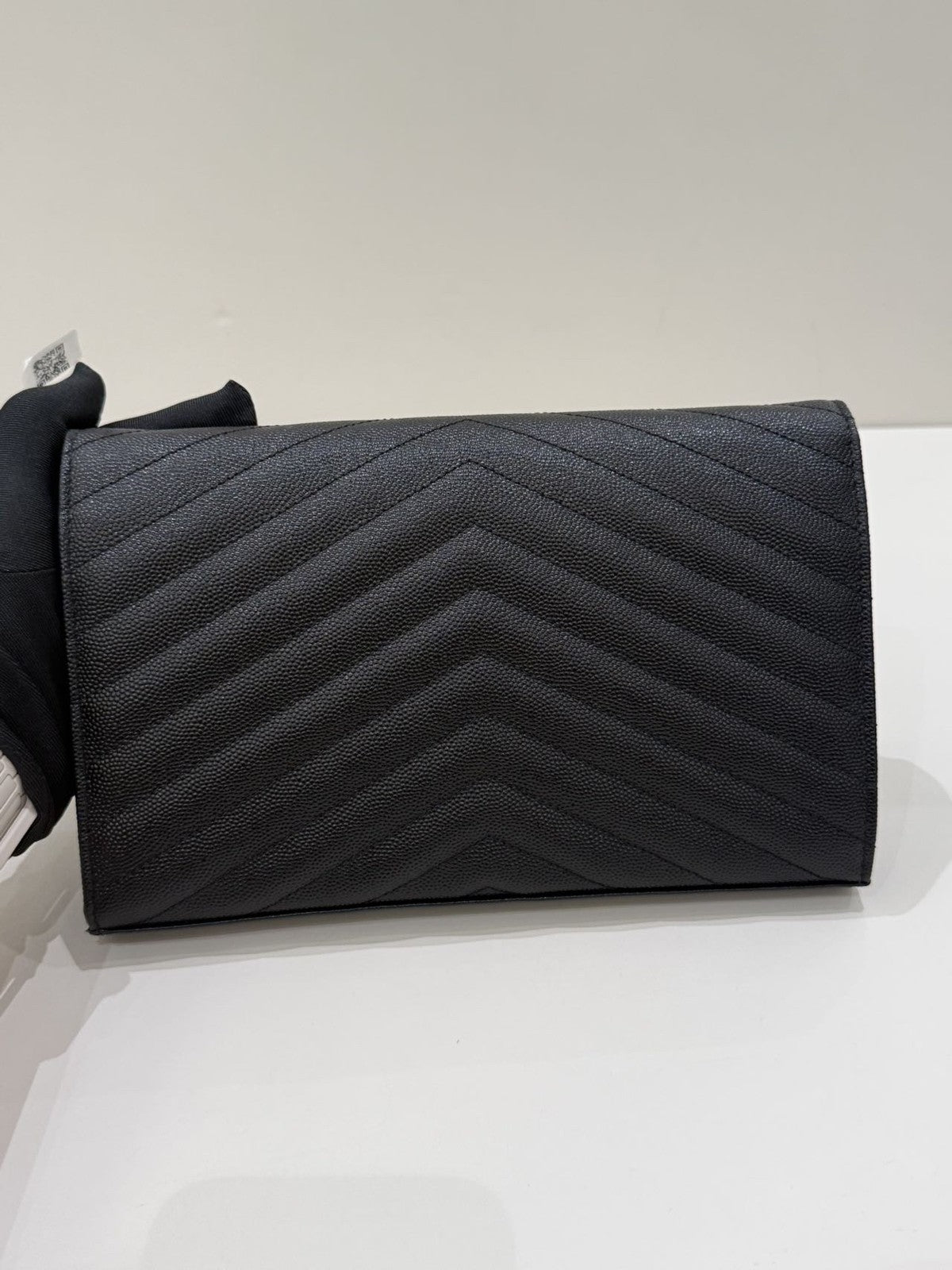 Saint Laurent Envelope Chain Shoulder Bag Black Silver - Classic Women's Fashion