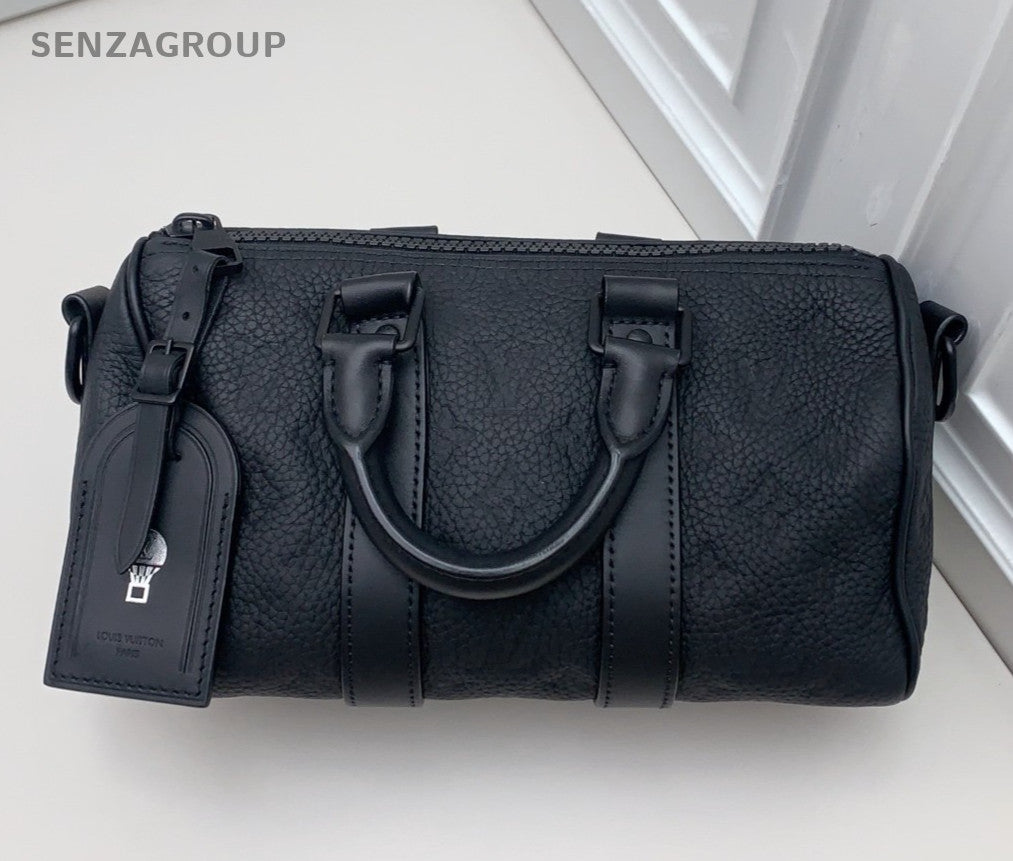 Louis Vuitton Keepall25 Monogram Top Handle Bag Crossbody Black Unisex Adults