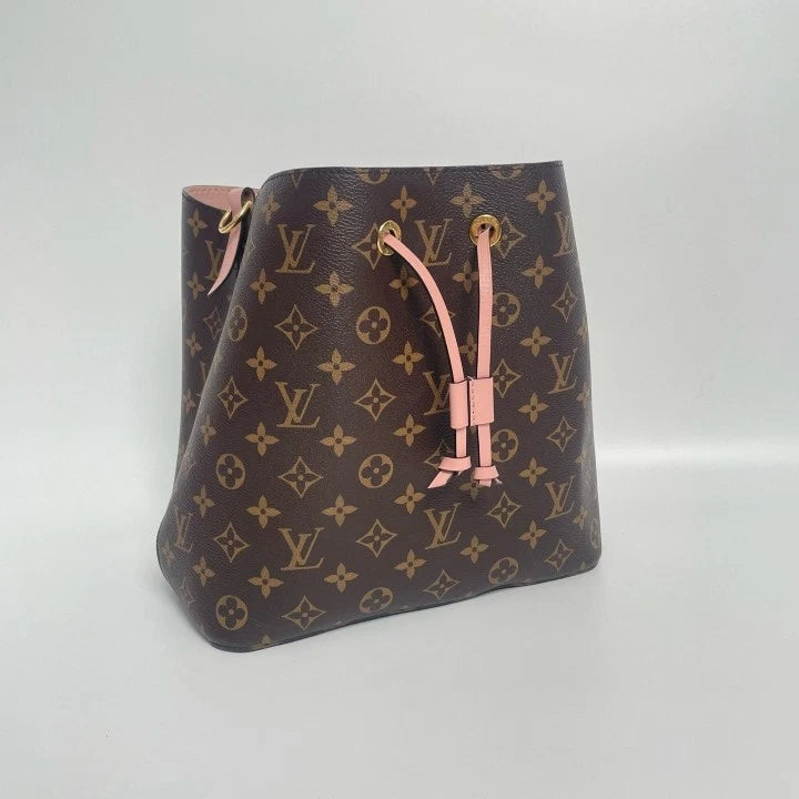 Louis Vuitton Canvas Neonoe Pink Bucket Bag For Women