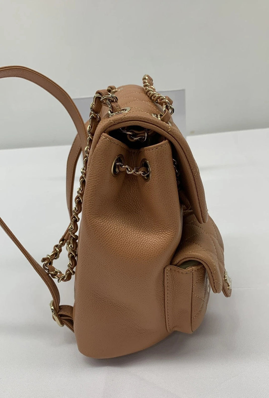 CHANEL Logo Quilted Leather Backpack For Women