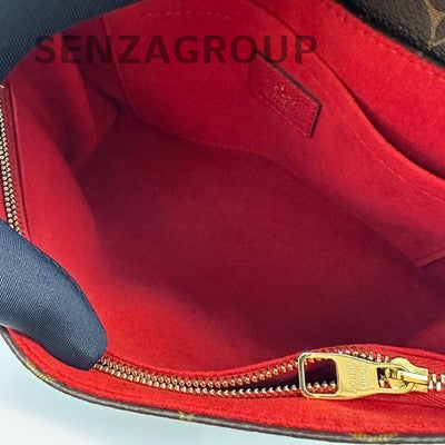 Louis Vuitton Saint Monogram Chain Crossbody Shoulder Bag Brown Red Gold