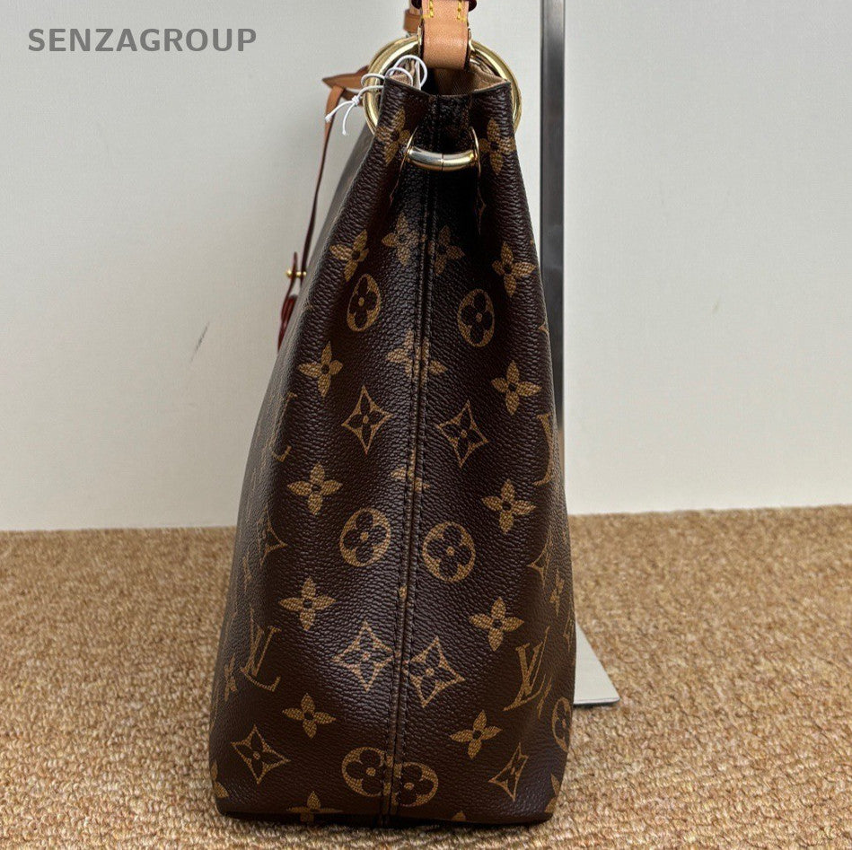 Louis Vuitton Graceful PM Monogram Shoulder Bag Brown Gold Women Classic