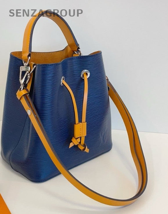 Louis Vuitton NeoNoe BB Epi Leather 2way Shoulder Handbag Women Blue Yellow