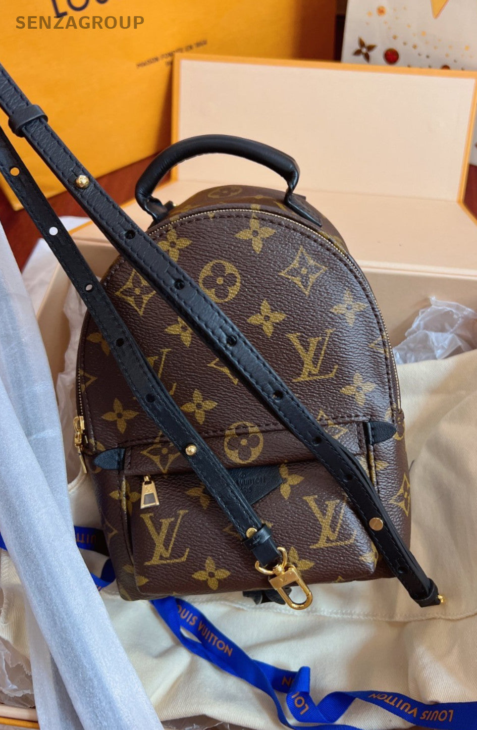 Louis Vuitton Palm Springs Backpack Shoulder bag Brown Brand NEW Women