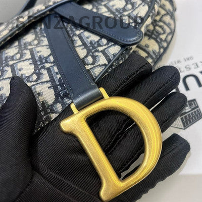Dior Saddle Bag Medium Black Gold Shoulder Crossbody Women's Fashion