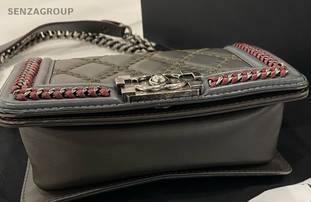 Chanel Leboy PM Chain Shoulder Bag Crossbody Black Silver Women Classic