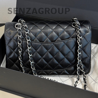 Chanel Black Silver Small CF Chain Quilted Shoulder Crossbody Bag