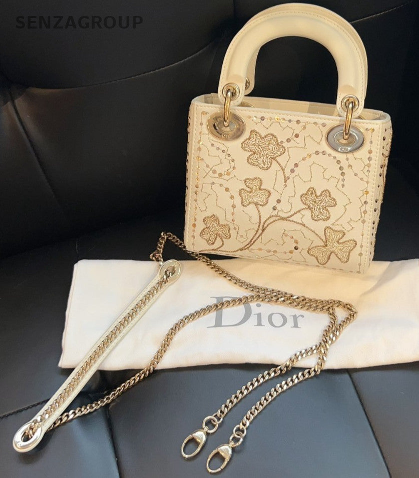 Christian Dior Lady Embroidery Limited Edition Top Handle bag Almost Brand NEW