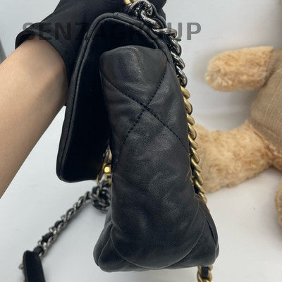 Chanel 19 Small Quilted Chain Bag Black Gold - Classic Women's Handbag