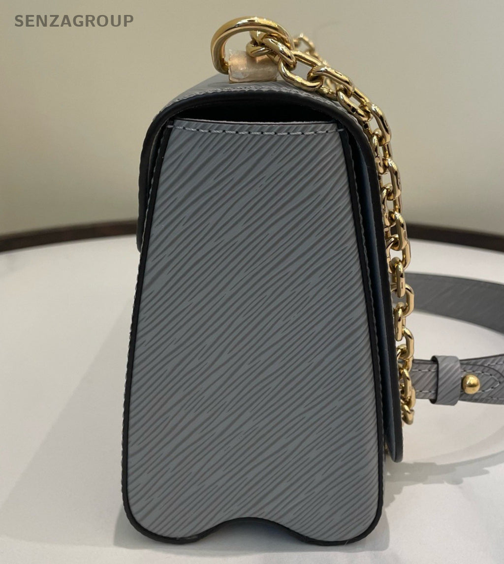 Louis Vuitton Twist MM Epi Chain Shoulder Bag Gray Gold Women Classic Fashion