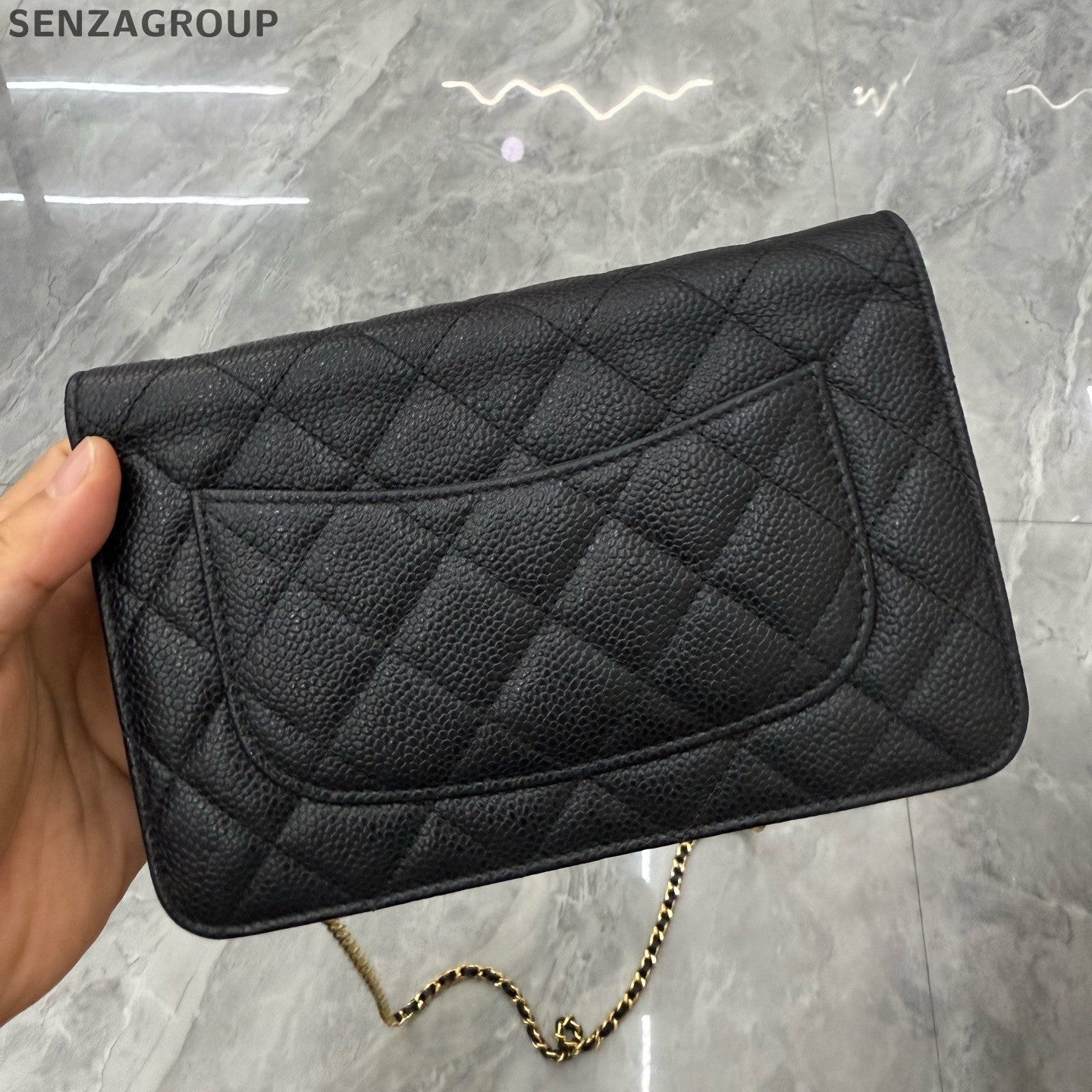 Chanel Black Gold WOC Chain Shoulder Crossbody Bag Classic Fashion Women