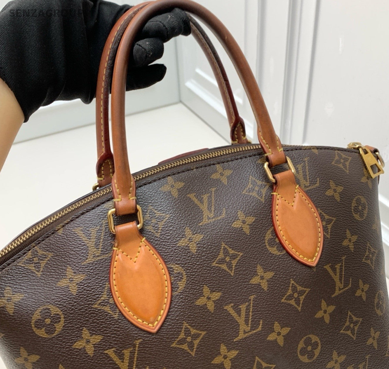 Louis Vuitton Monogram Top Handle Shoulder Crossbody Bag Brown Women