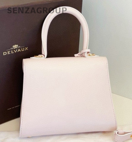 Delvaux Brilliant Mini 2Way Top Handle Bag Crossbody Pink Gold Women Classic