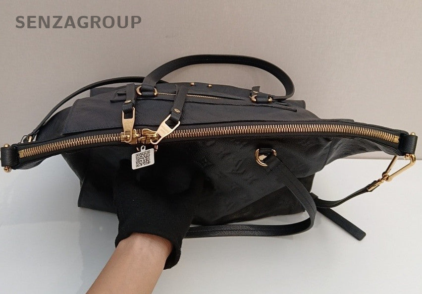 Louis Vuitton Monogram Tote Shoulder Bag Crossbody Black Gold Women Classic