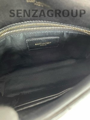 Saint Laurent Puffer Small Chain Shoulder Bag Black Gold Classic Women's