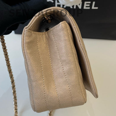 Chanel Pink Gold Hardware Quilted Calfskin Chain Shoulder Crossbody Bag