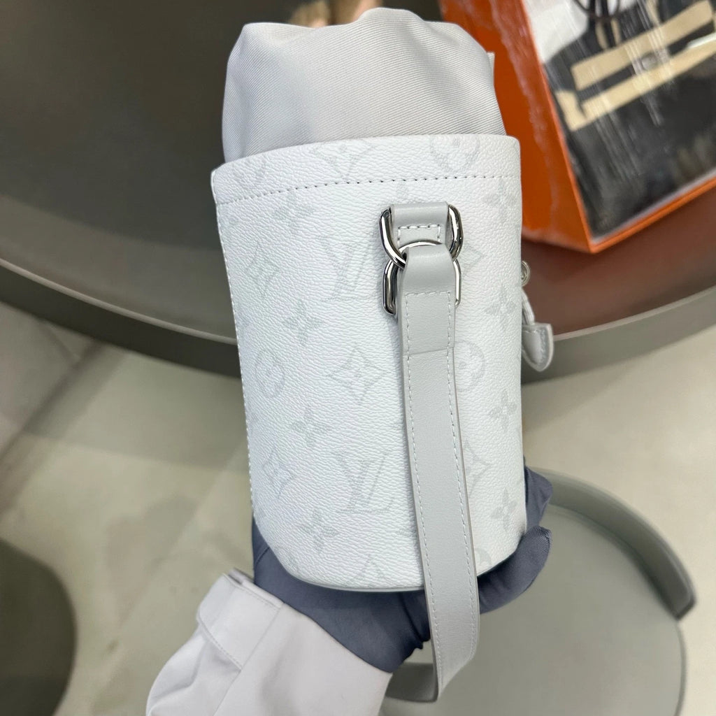 Louis Vuitton Chalk Nano Gray Bucket Bag for Women