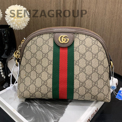 Gucci GG Marmont Matelassé Shoulder Bag Brown Gold Hardware Unisex