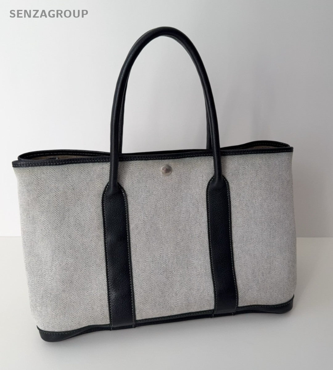 Hermes Garden Party 36 Tote Canvas Gray Handbag Women
