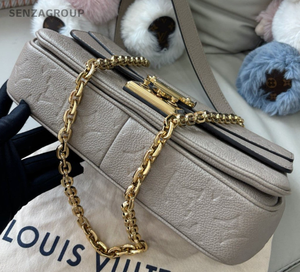 Louis Vuitton Marceau Chain Shoulder Bag Gray Gold Used Women Classic Fashion