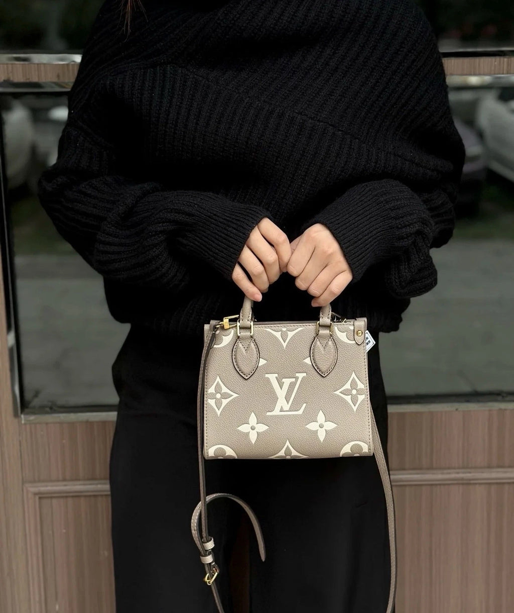 Louis Vuitton Onthego BB Gray Tote Bag For Women