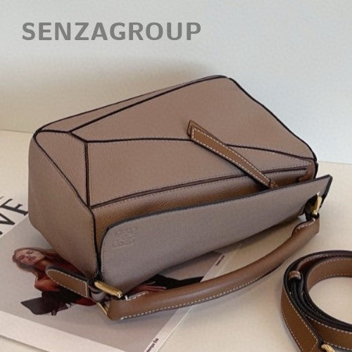 Loewe Puzzle PM Shoulder Bag Crossbody Brown Gold Women Classic