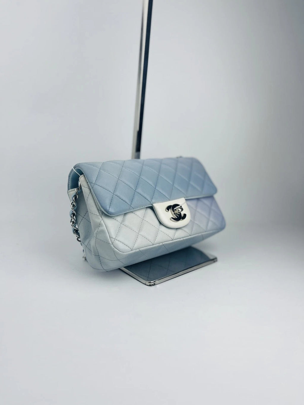 CHANEL Calfskin Blue Gradient Large Mini Crossbody Bag for Women